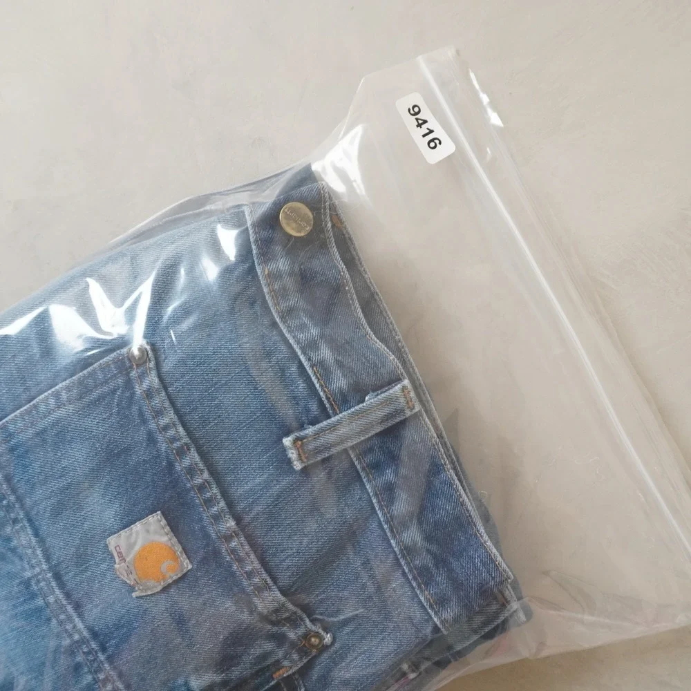 Carhartt Double Knee Jeans 38x32 Mens Blue Relaxed Fit Work Pants Denim